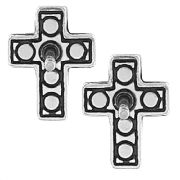Brighton Silver Night Cross Studs - Picture 3 of 5
